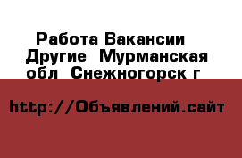 Работа Вакансии - Другие. Мурманская обл.,Снежногорск г.